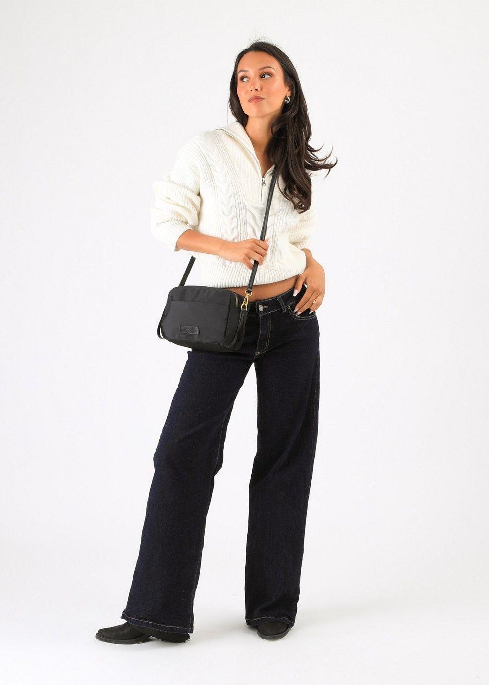 Cartera Cruzada Alice Negro Humana-3