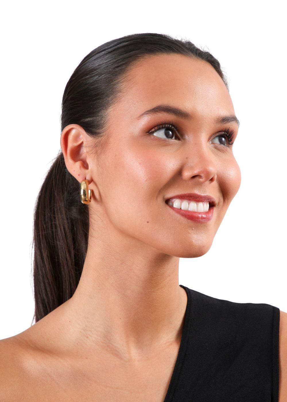 Aros Argolla Jany Dorado Acero Inoxidable Humana-2