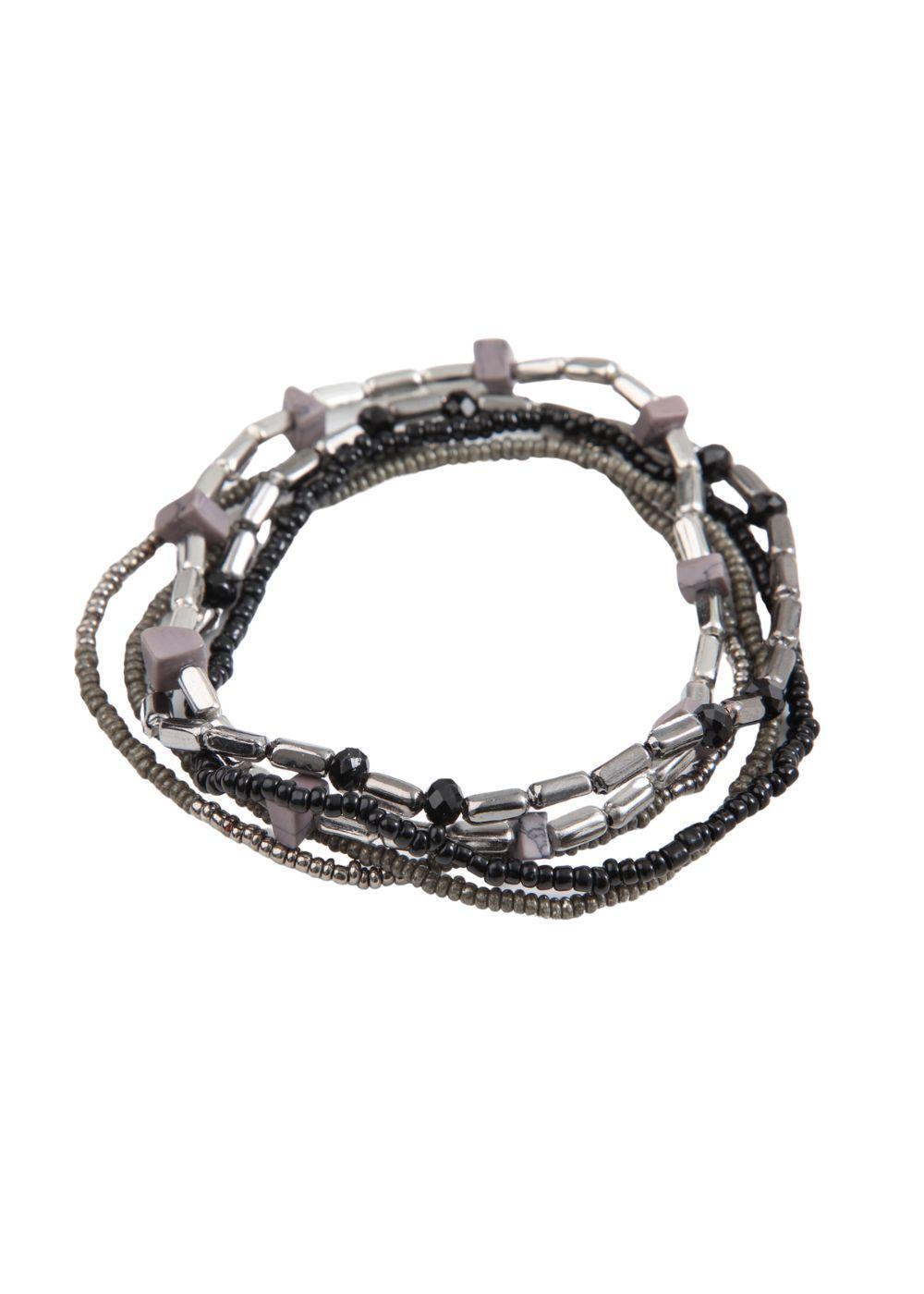 Set De 5 Pulseras Gris Humana-0