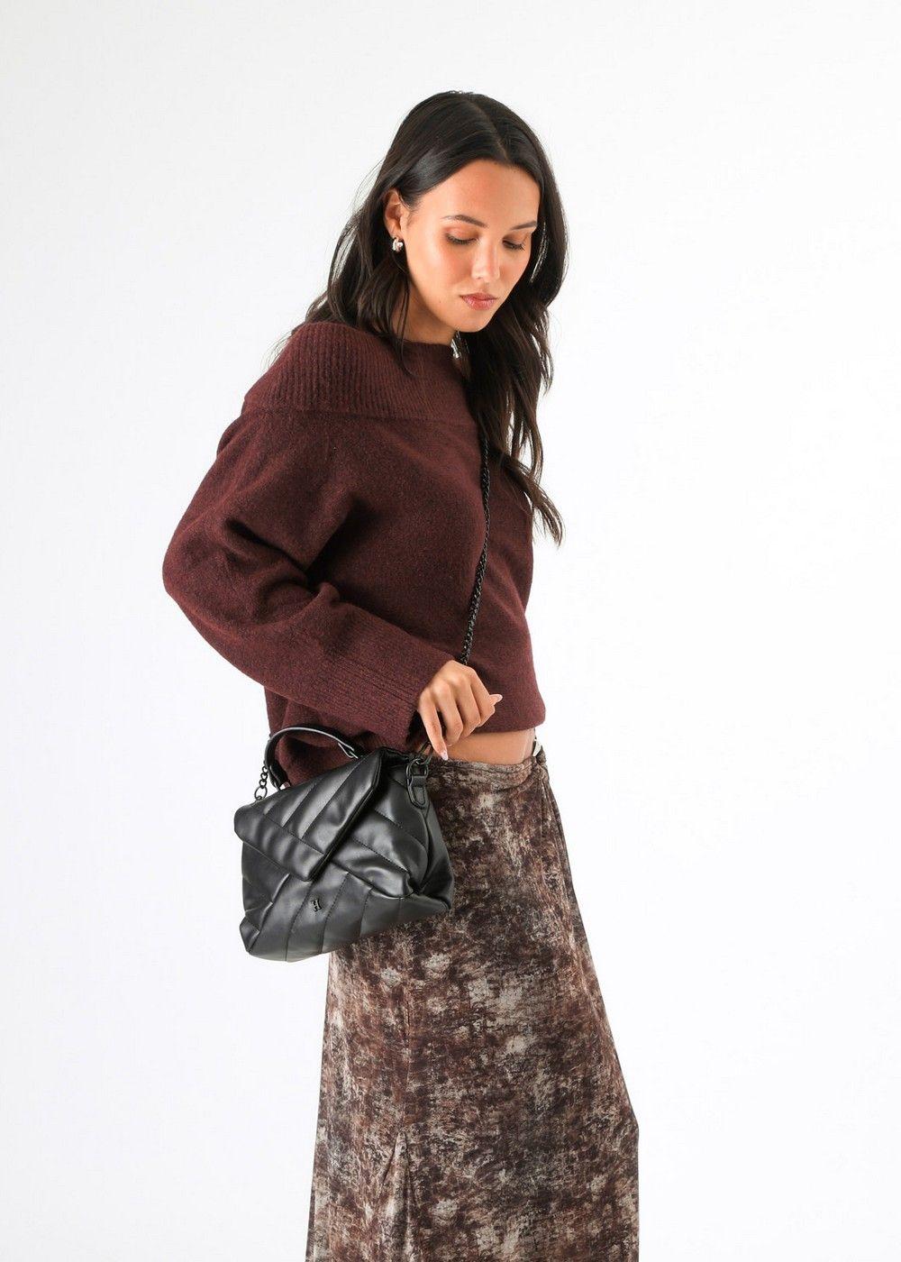 Cartera Cruzada Cissy Negro Humana-3