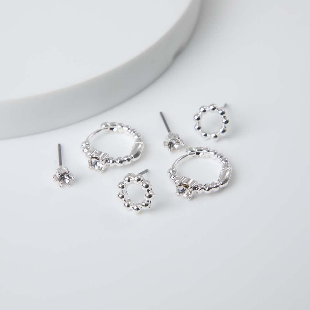 Set Aros Zora Plateado i-D-0