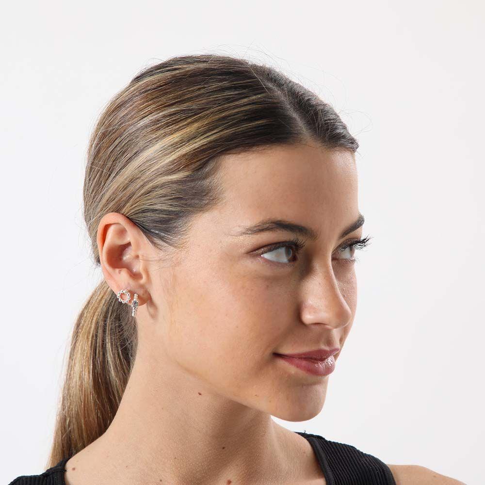 Set Aros Zora Plateado i-D-1