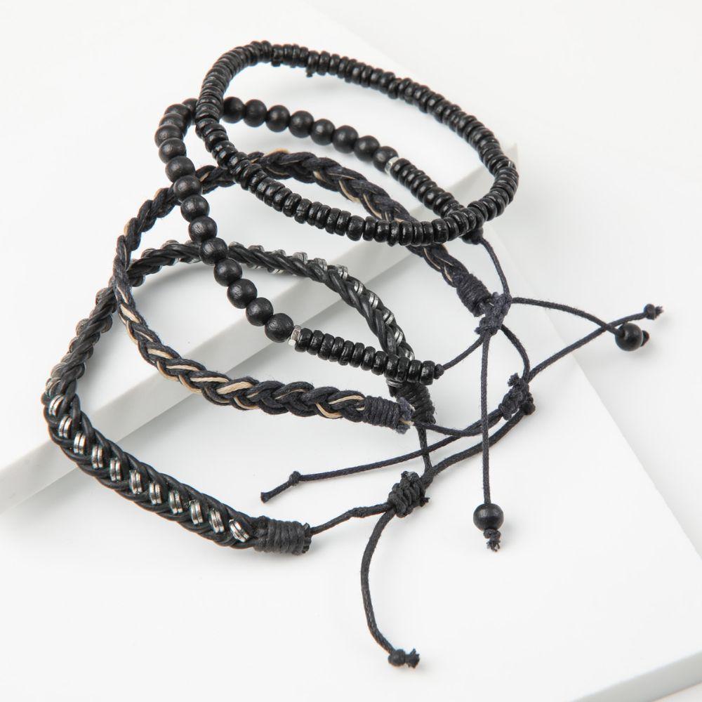 Pulsera Set Generico Negro Gorillaz by Bobs-0