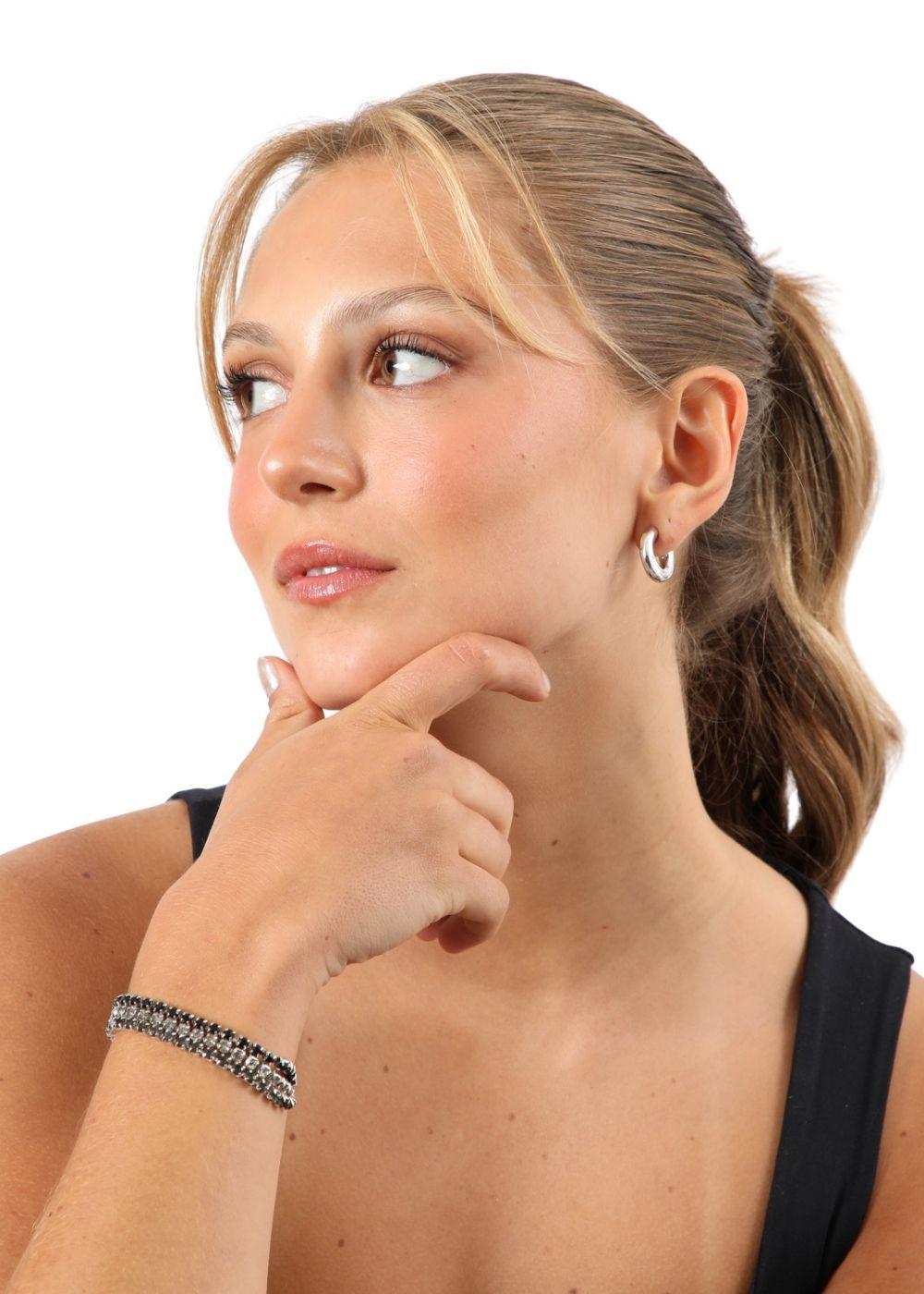 Pulsera Blanda Alicia Plateado Rock In Humana-1