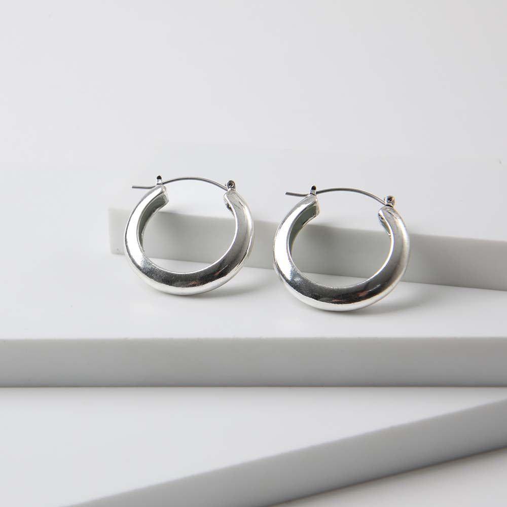 Aros Argolla Dots Plateado Humana-0