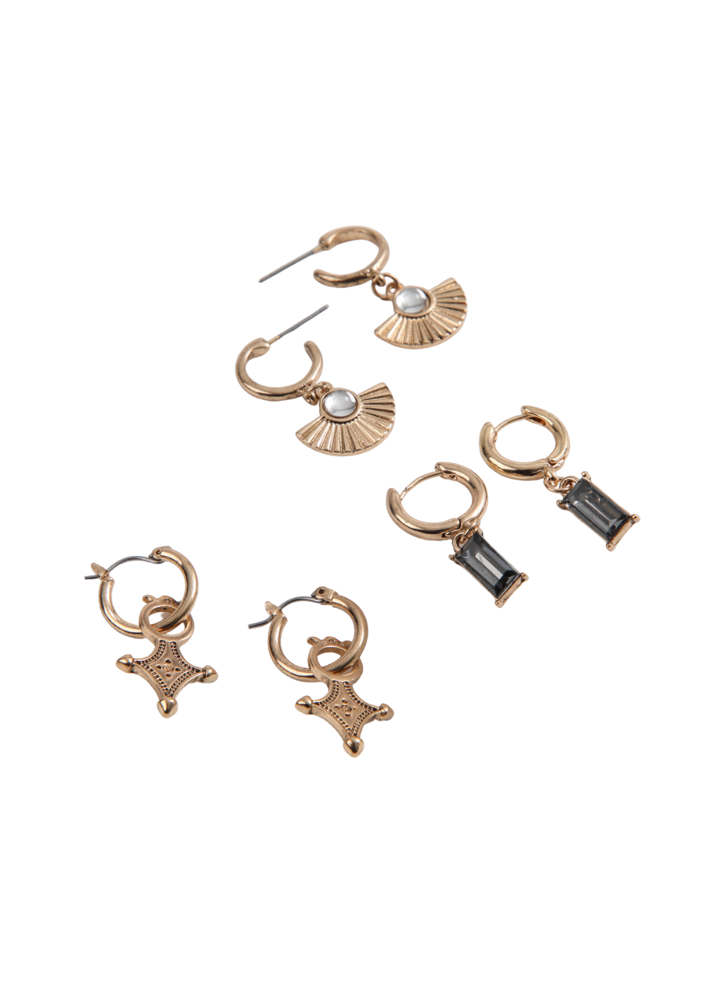 Aros Set Rosa Dorado Humana-0