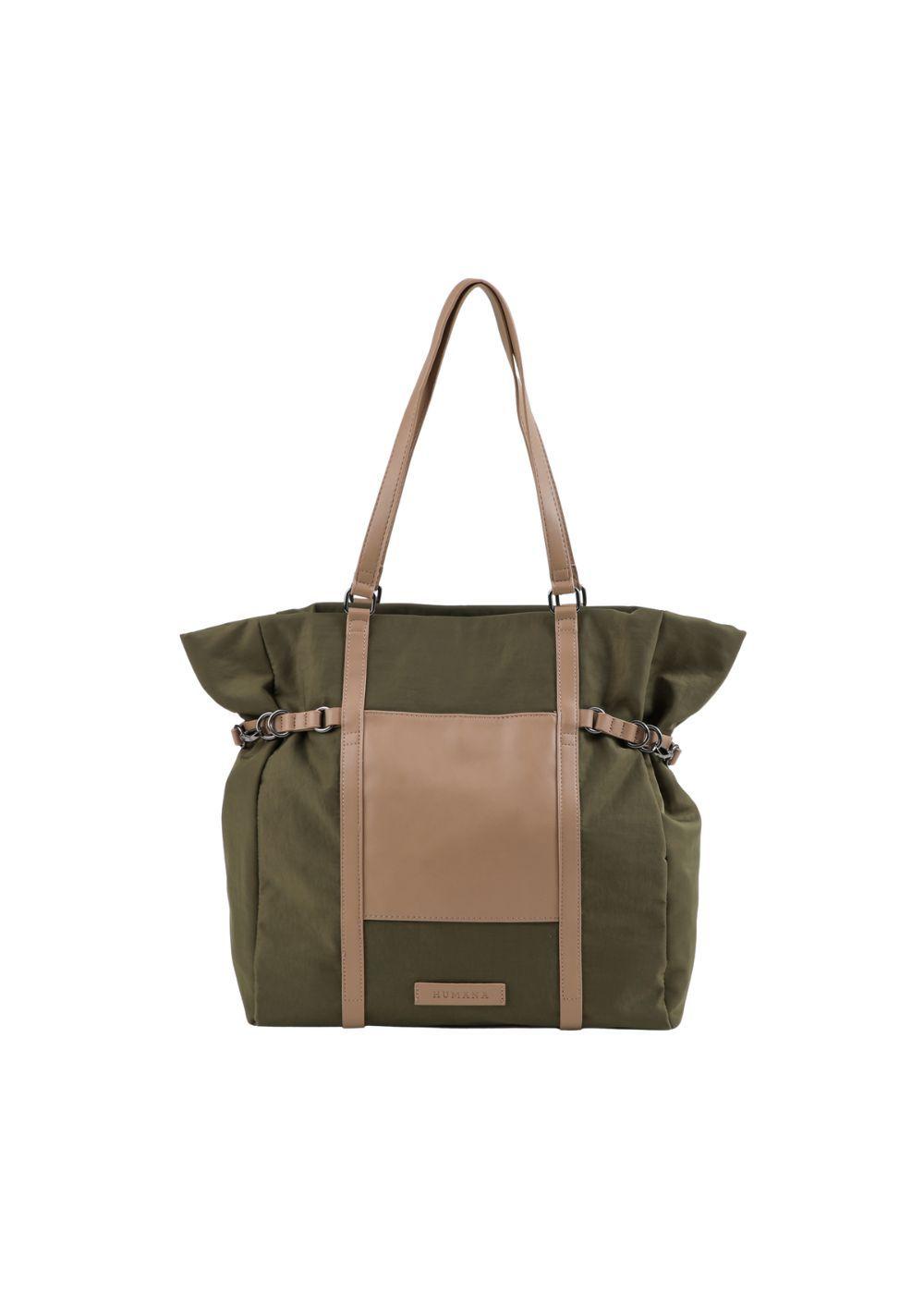 Cartera Tote Cora Nylon Verde Humana-0