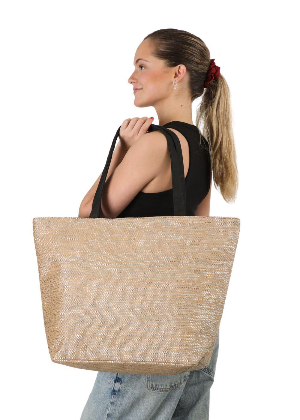Cartera Tote Bari Beige Playa ID-3