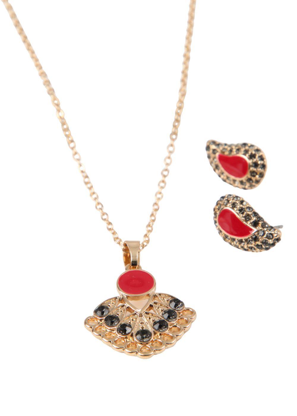 Collar Set Punchy Paisley 3 Dorado i-D-0