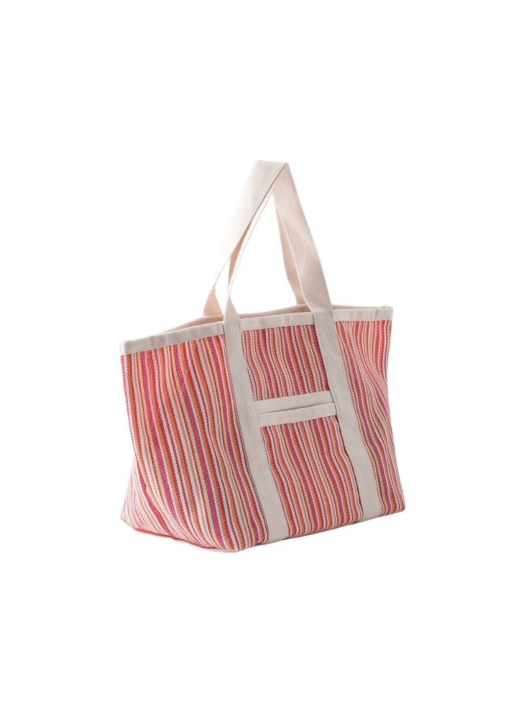 Cartera Tote Dena Tejido Horizontal Rosa Humana-1