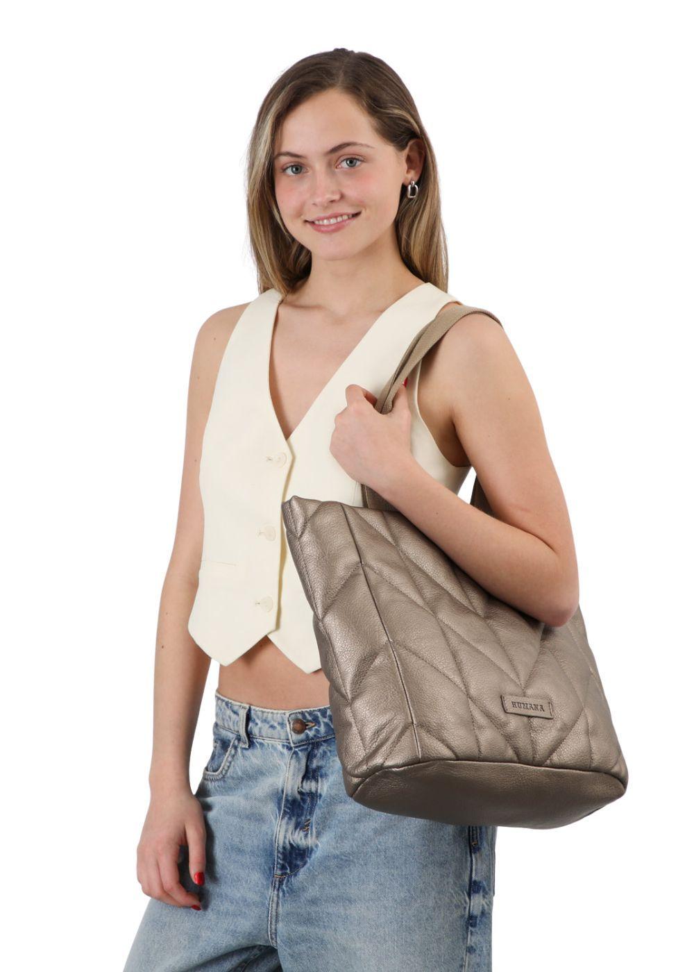 Cartera Tote Boni Ecocuero bronce Humana-3