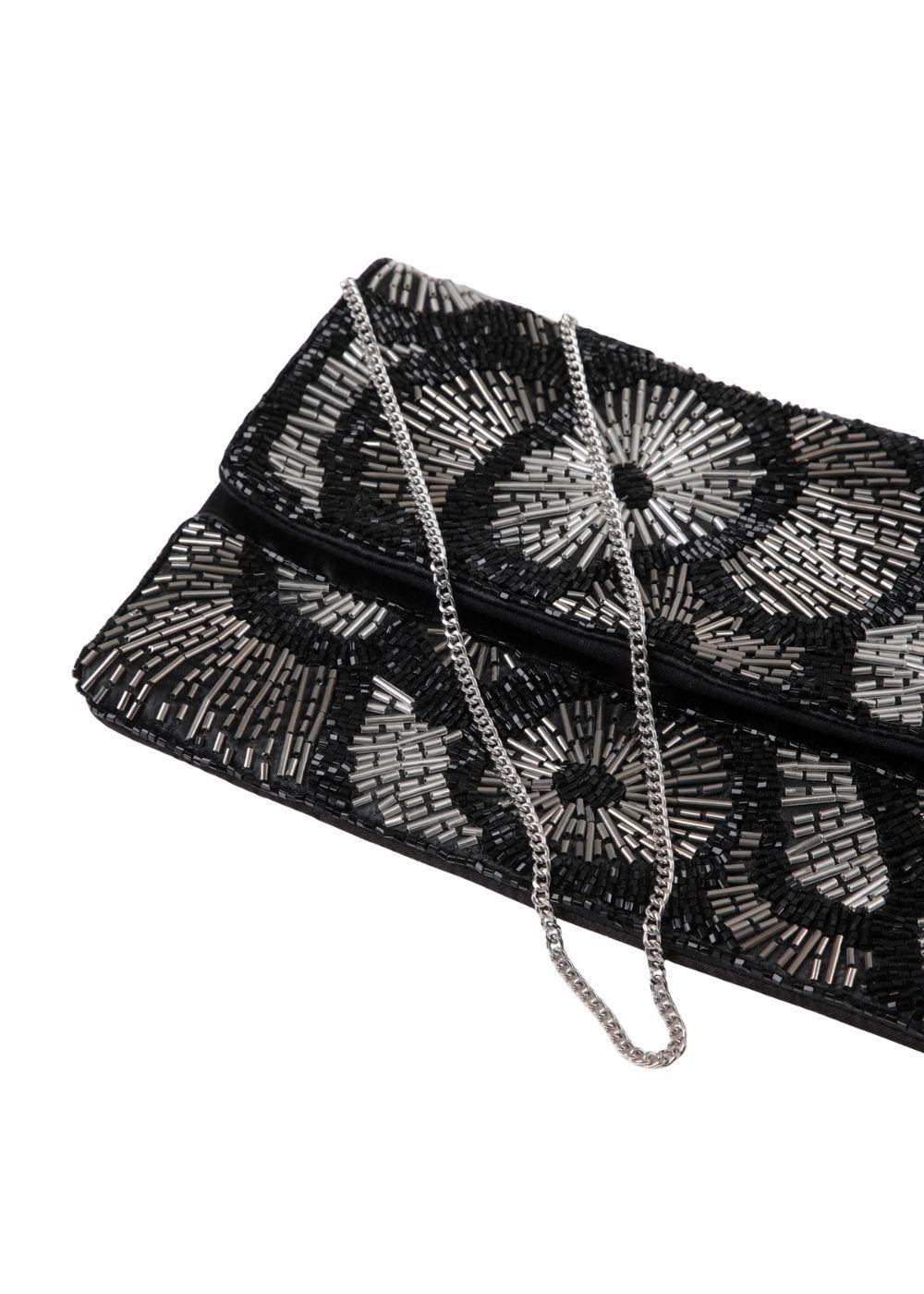 Cartera De Fiesta Mostacilla Radial Plateado Humana-3