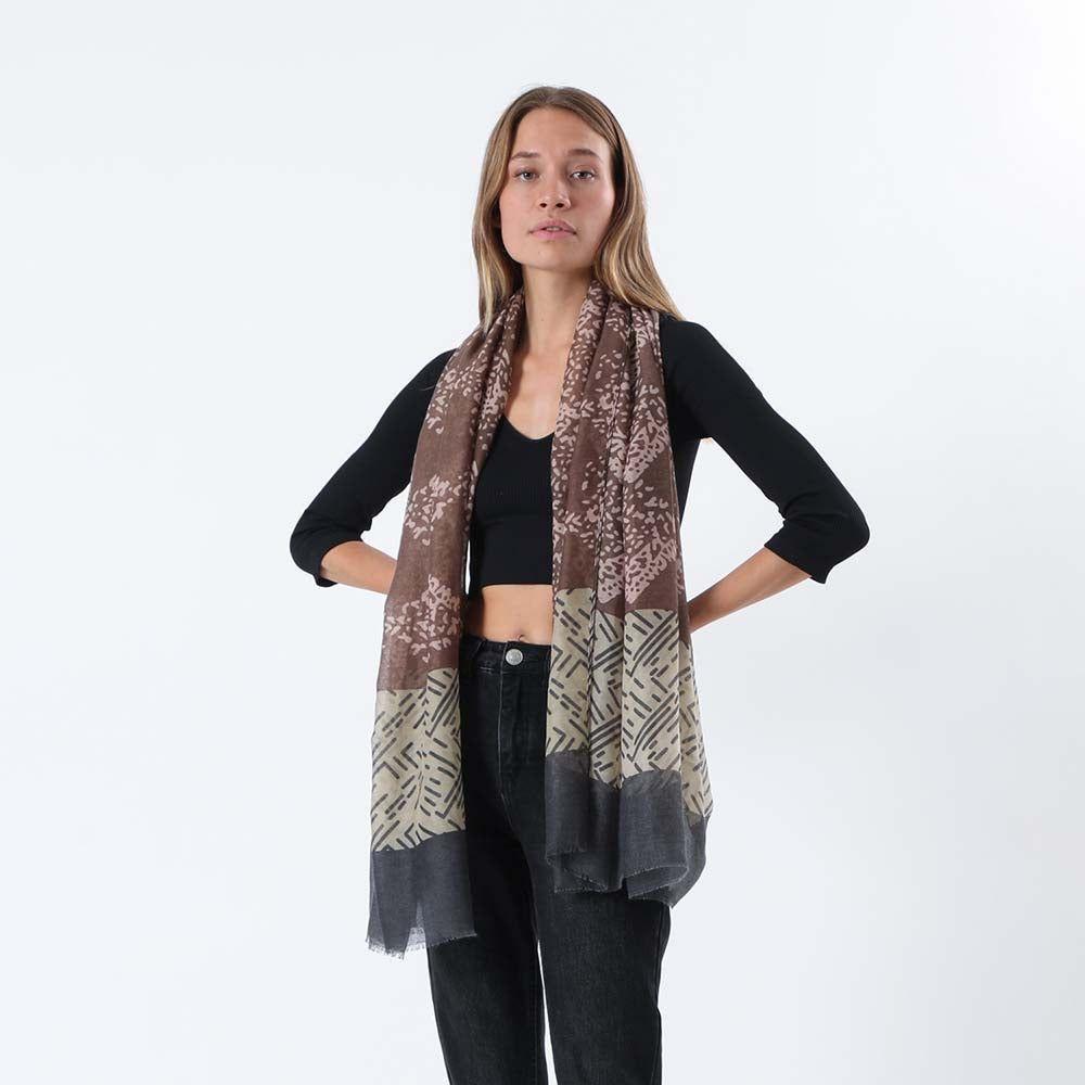 Pañuelo Estampado Ruskea Café i-D-1