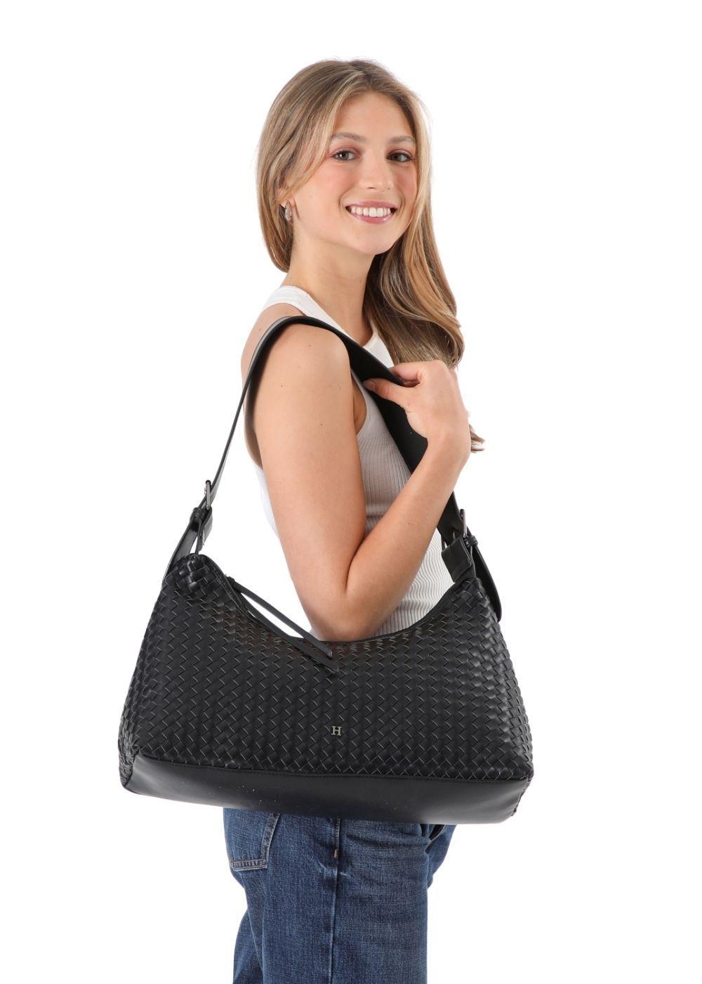 Cartera Bandolera Iris Ecocuero Negro Humana-3