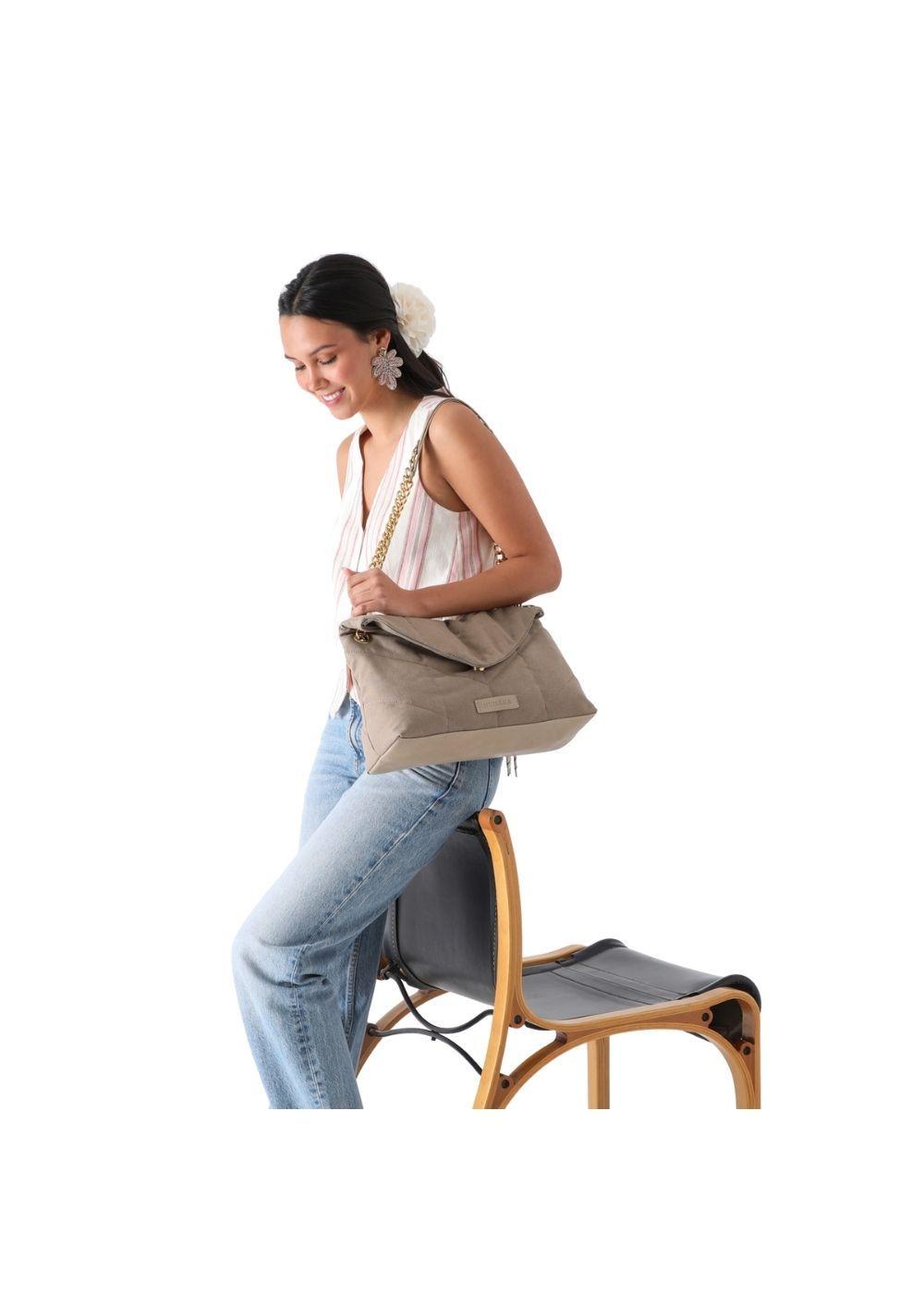 Cartera de Hombro Vitta Canva beige Humana-0