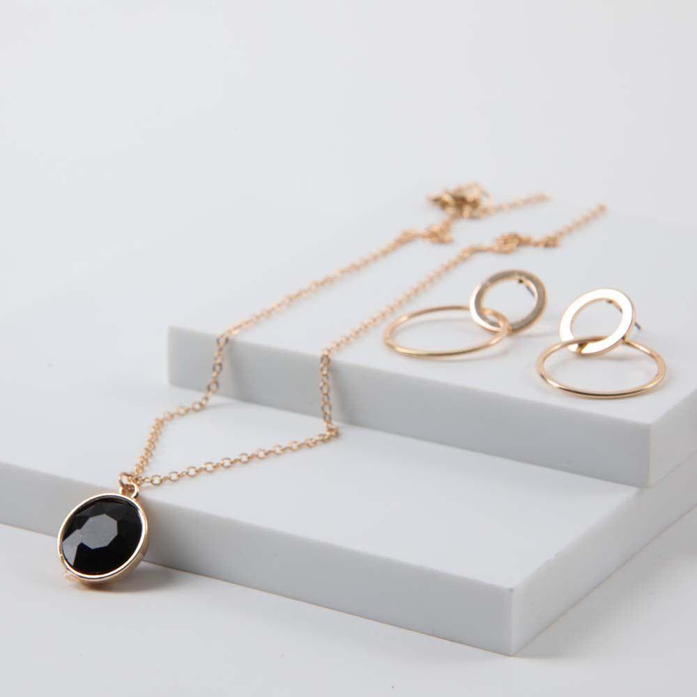 Collar Set Paulina Negro i-D-0