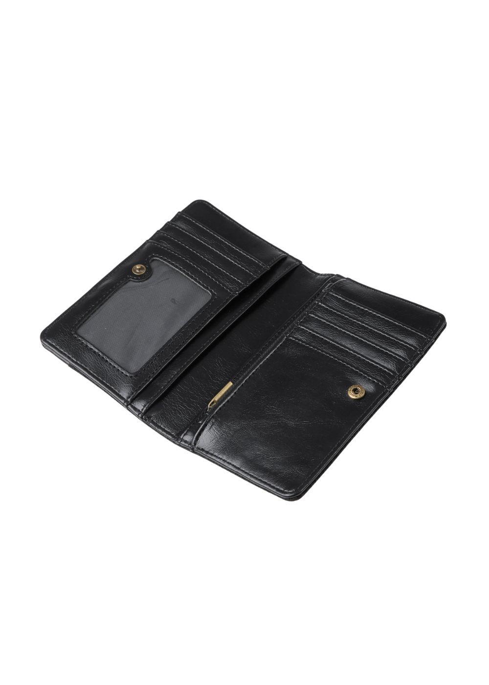 Billetera Chica Emi Ecocuero Snake Negra Humana-2