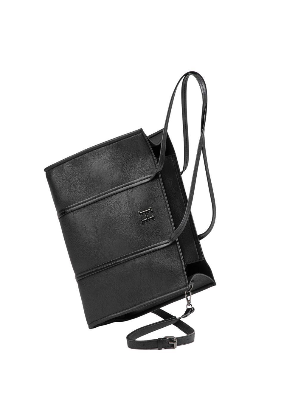 Cartera Tote Anais Ecocuero Negra Humana-1