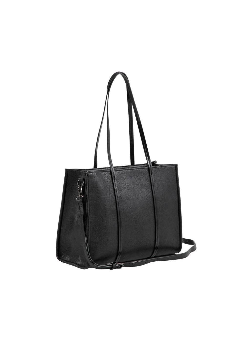 Cartera Tote Anais Ecocuero Negra Humana-2