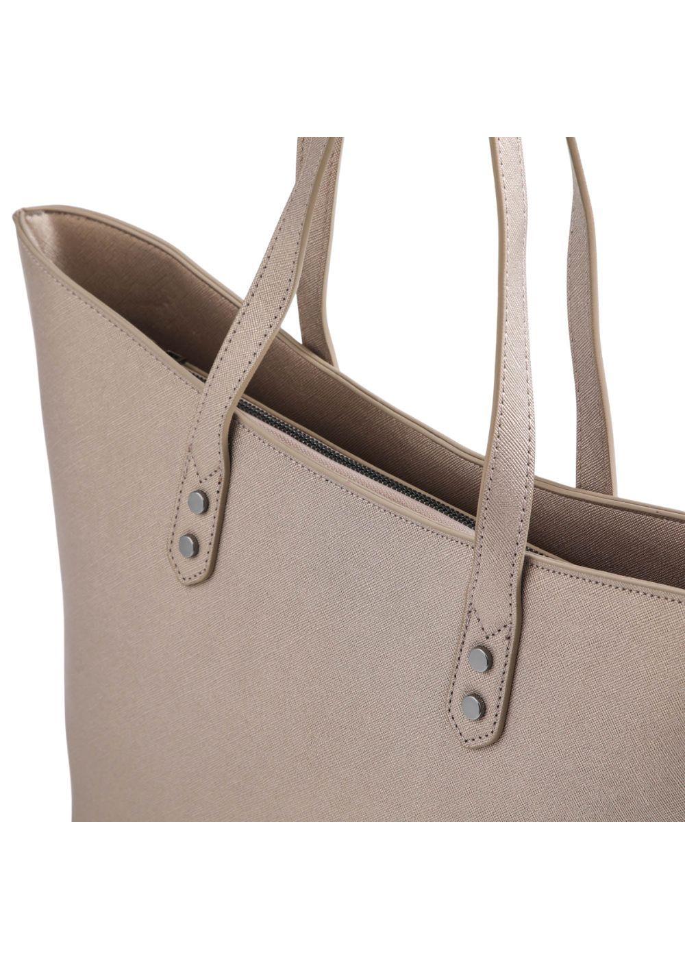 Cartera Tote Reims Ecocuero Beige ID-2