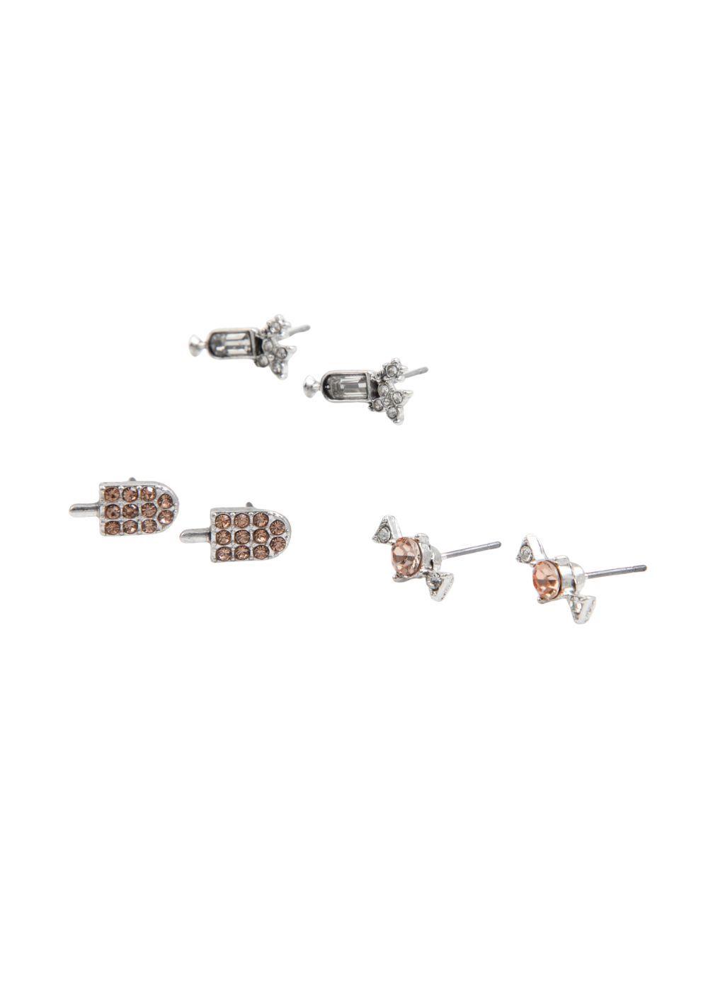 Set de 3 aros Adriana Plateado ID-0