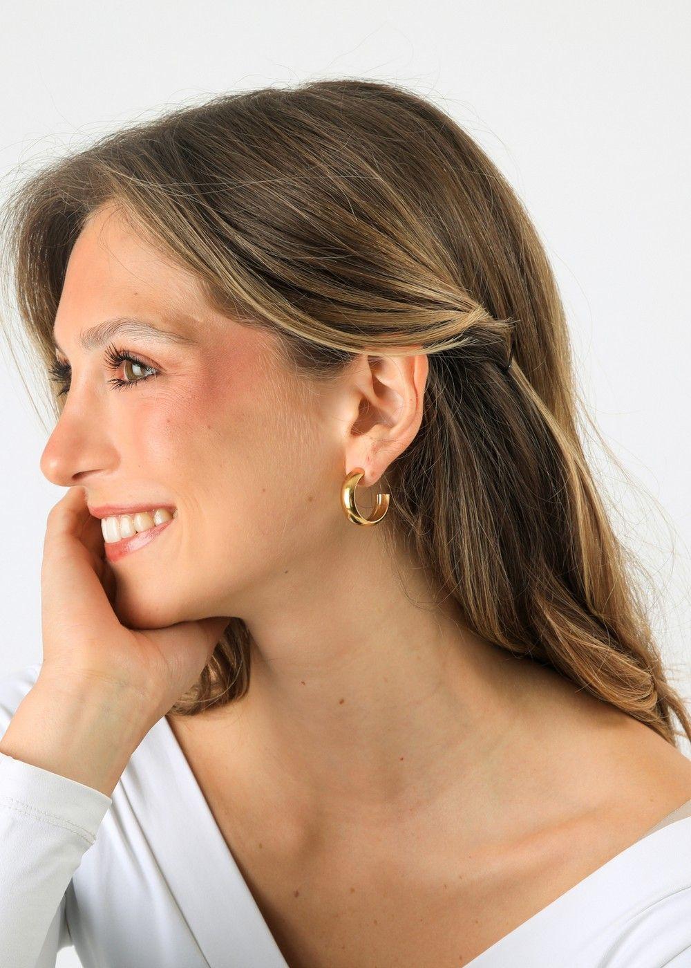 Aros Argollas Matt Gold Humana-2