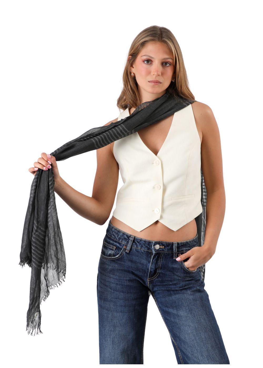 Pañuelo Liso Emil Lurex Gris Humana-2