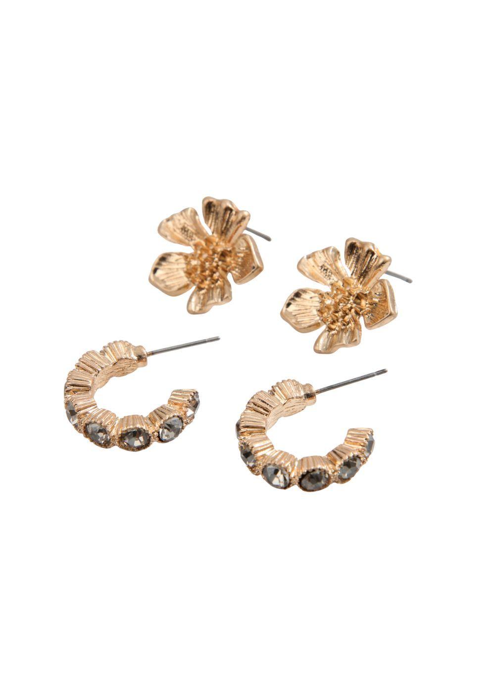 Set de Aros Doble Petunia Dorado Humana-0