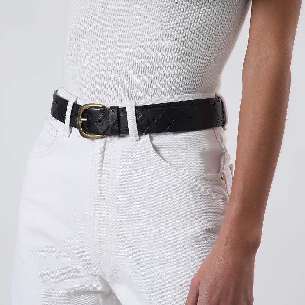 Cinturón Trenza Negro Humana-2