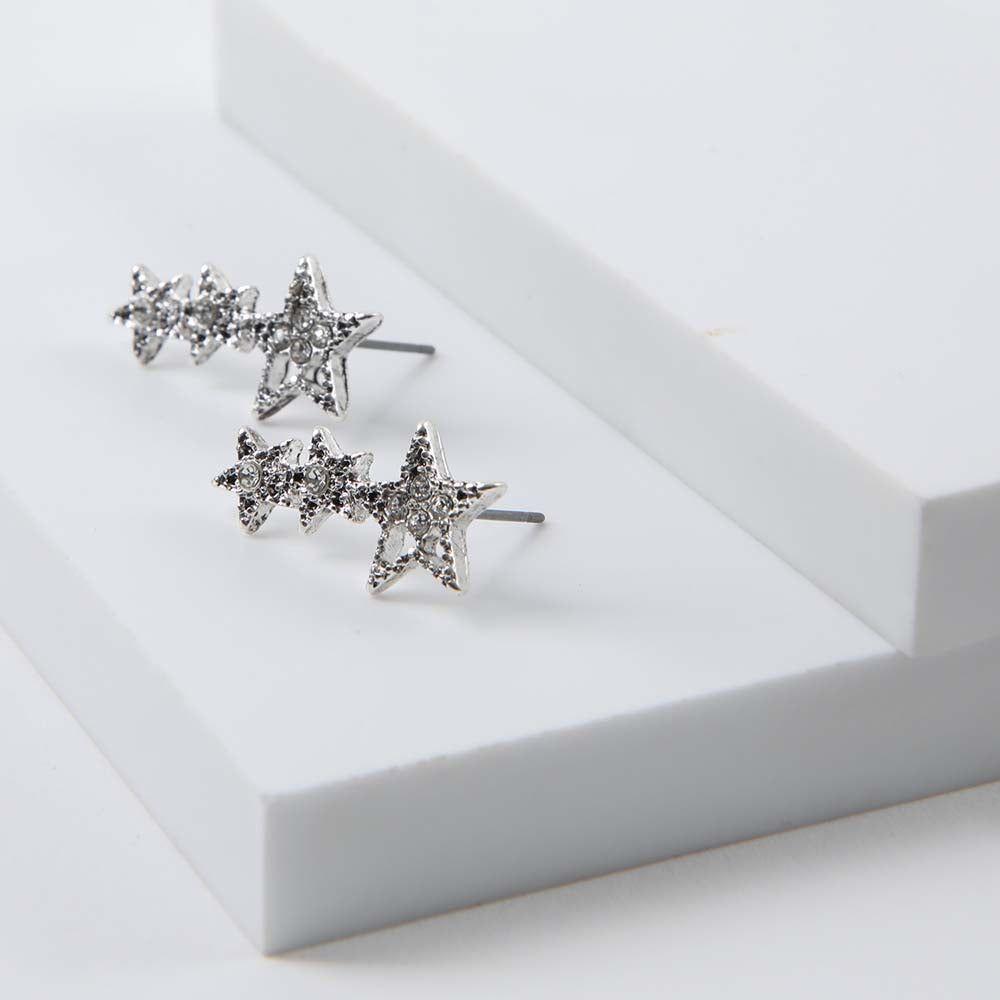 Aros Mediano Asteroid Plateado Humana-0