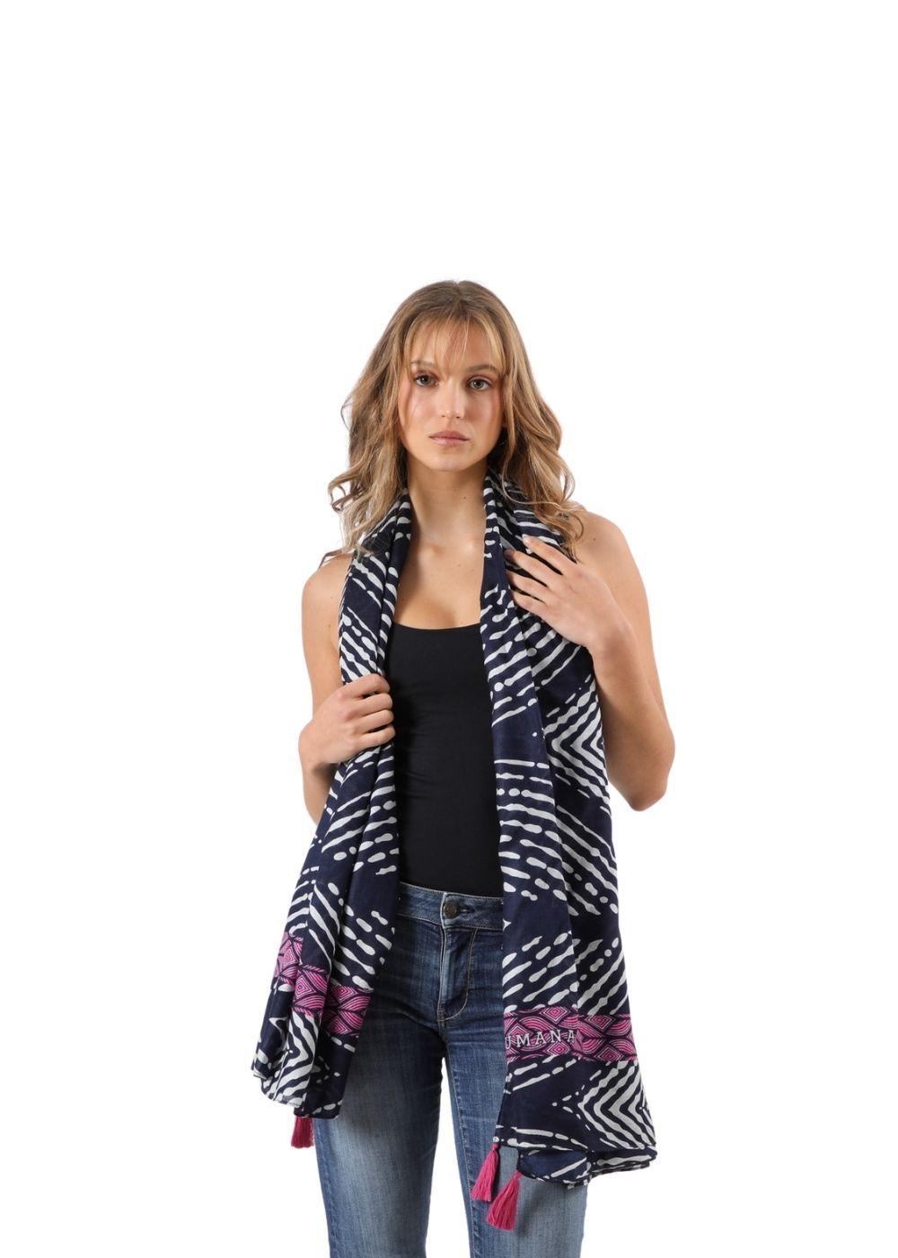 Pañuelo Estampado Ginevra Azul Humana-2