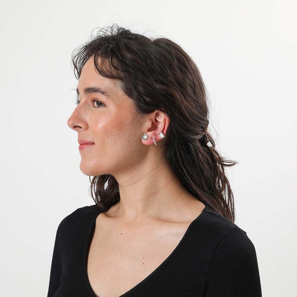 Set Aros Shine Plateado Humana-1