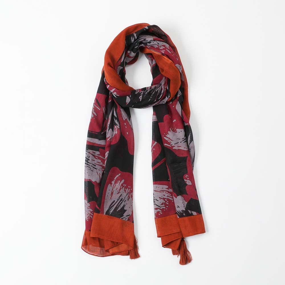 Pañuelo Estampado Naranjo Hojas i-D-0