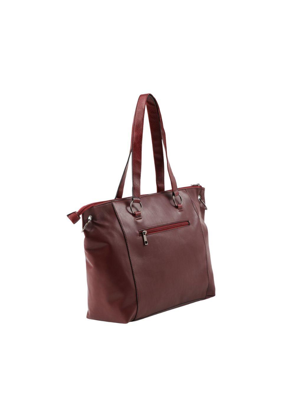 Cartera Tote Erika Ecocuero burdeo con tachas Humana-2