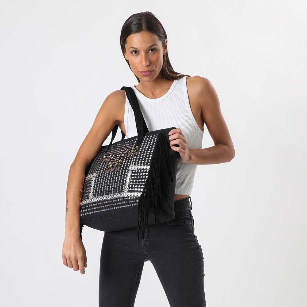 Cartera Hombro Coins Negra Humana-4