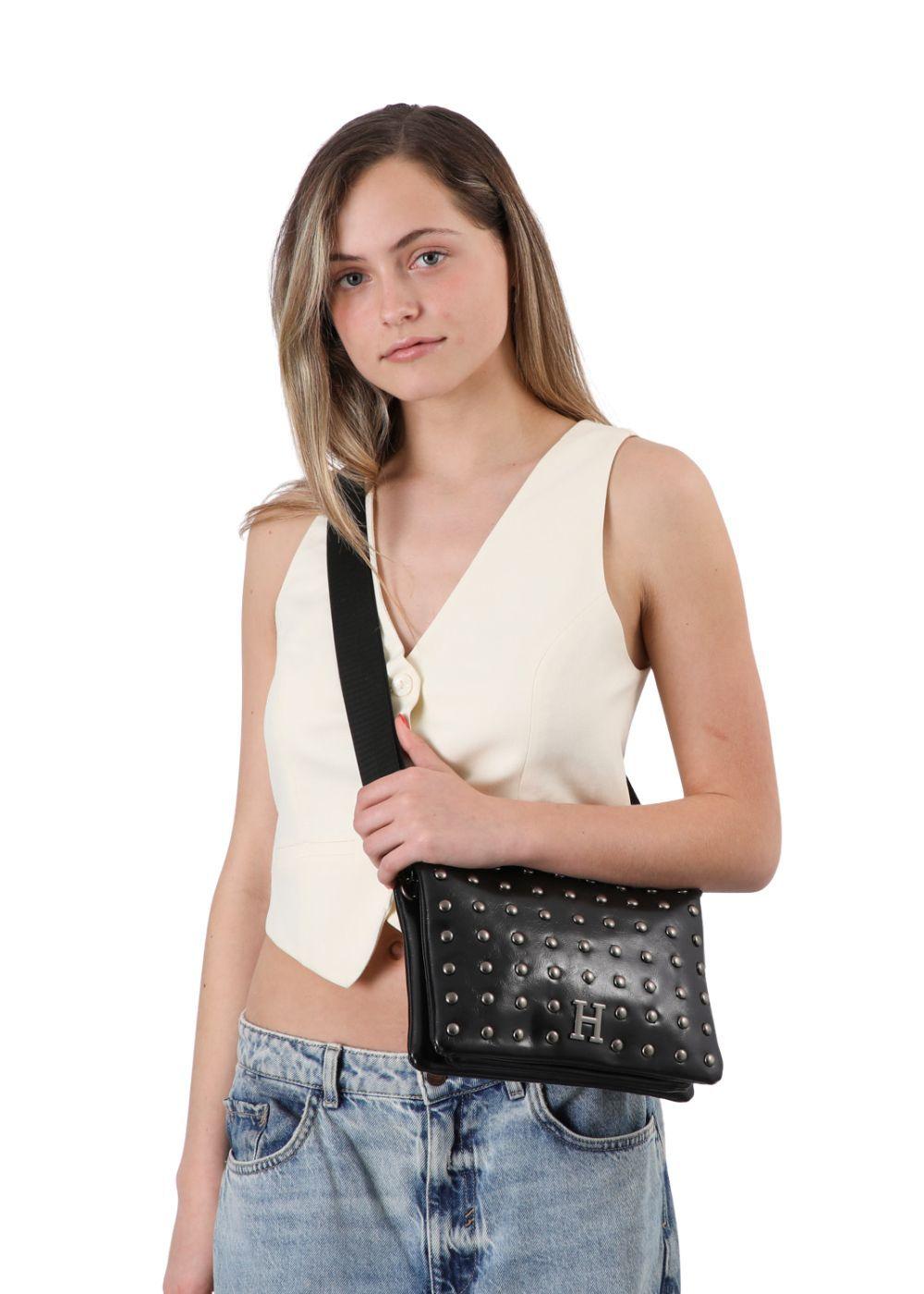 Cartera Bandolera Barbara Ecocuero con tachas Humana-4