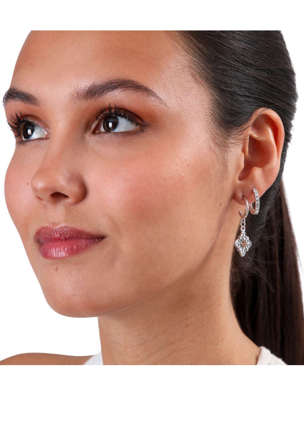 Set De 2 Argollas Plateado Humana-1