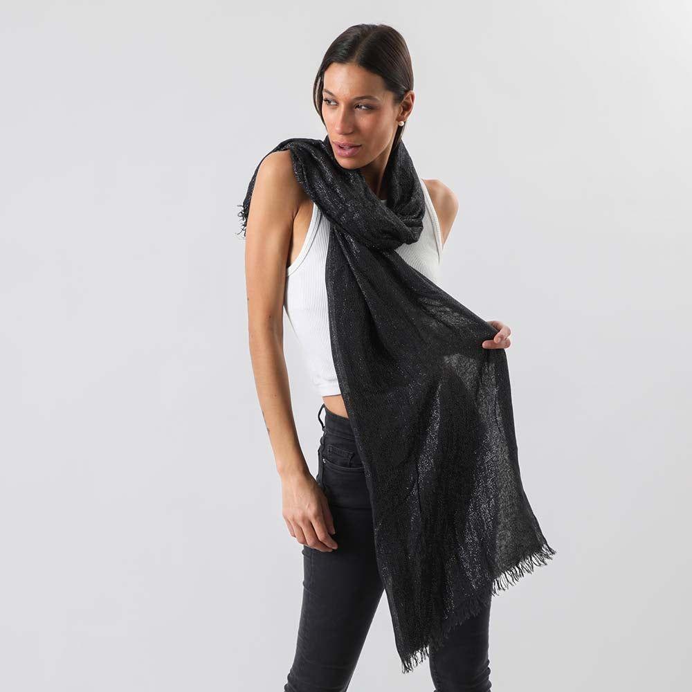 Pañuelo Liso Sandrine Negro i-D-1