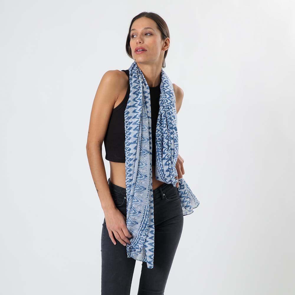 Pañuelo Estampado Agua Azul i-D-1