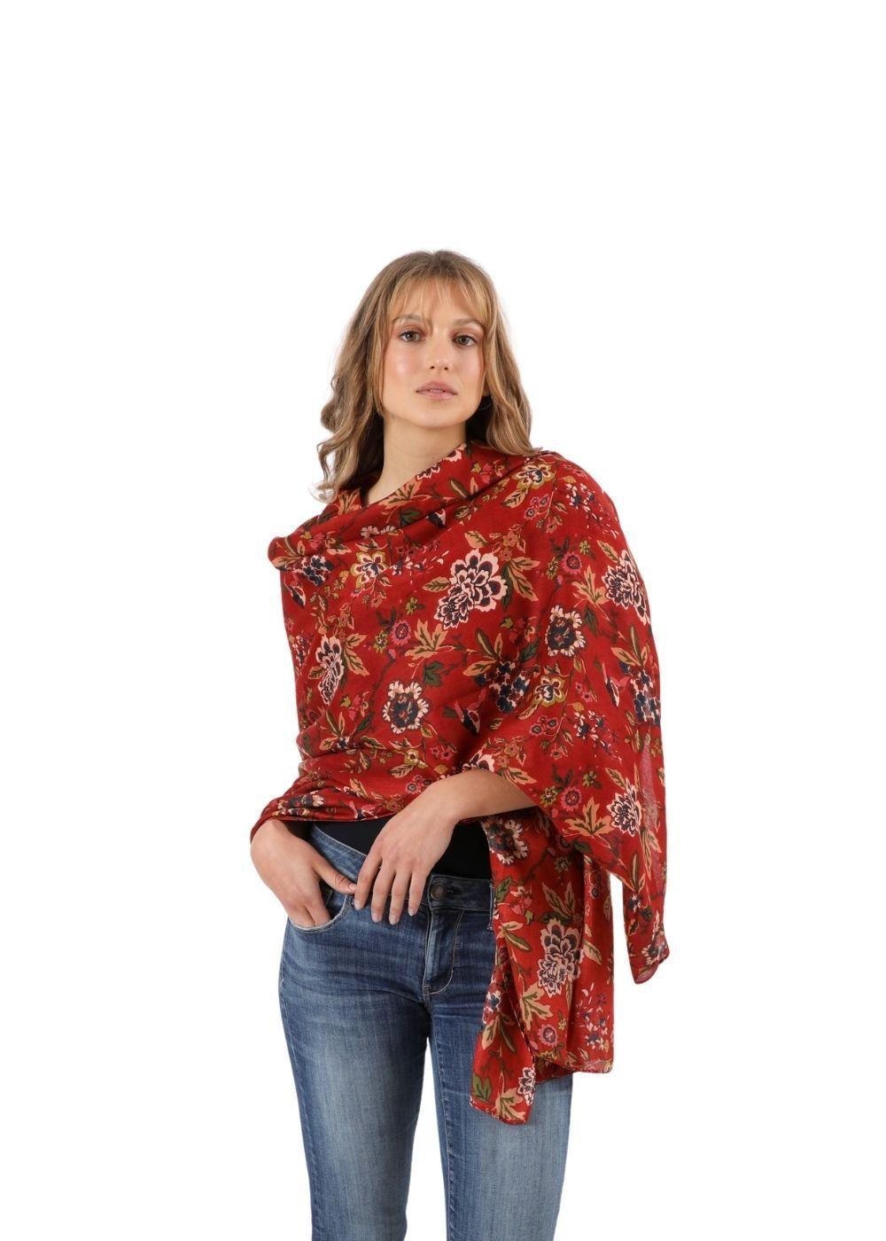 Pañuelo Estampado Damia Rojo Humana-2