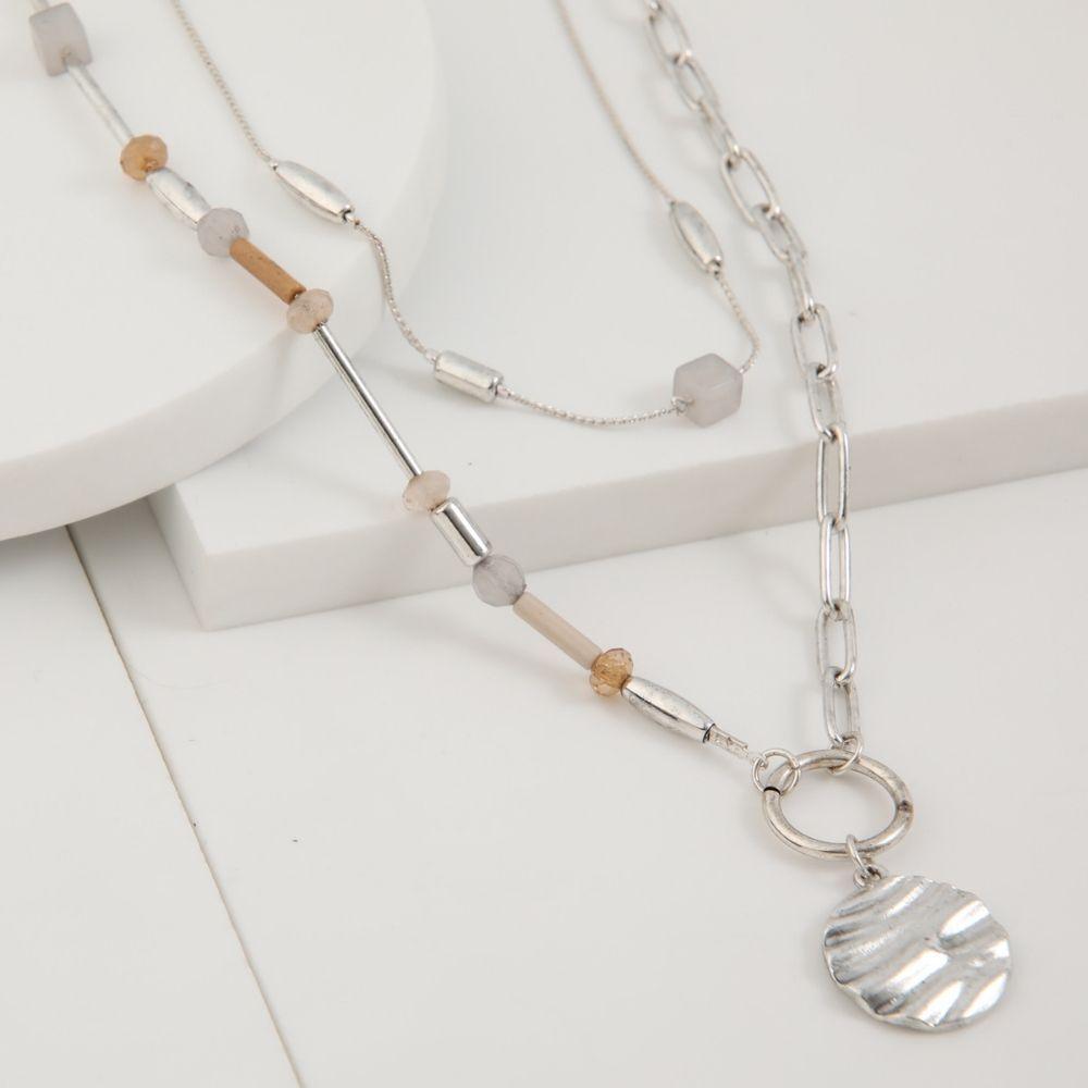 Collar Corto Andrea Plateado Studio Humana-0