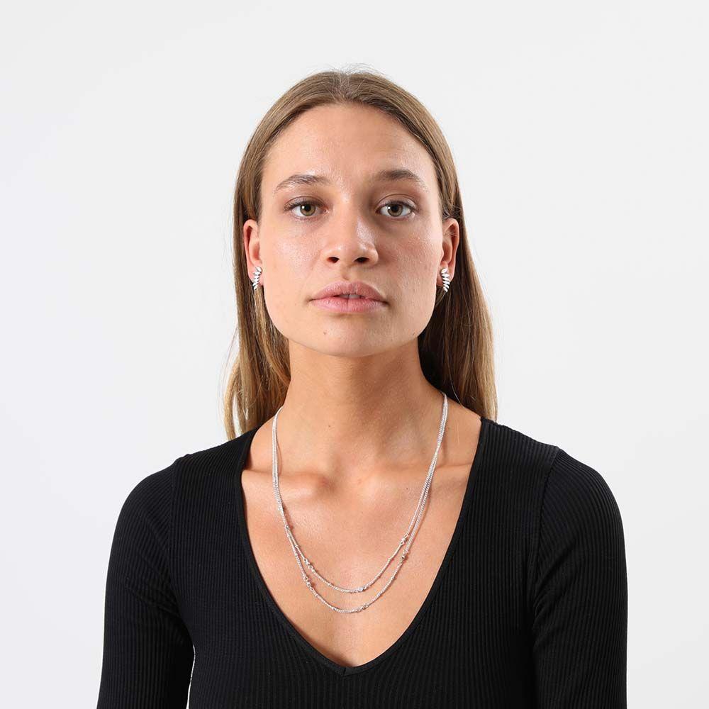 Collar Set Cross Plateado Humana-1