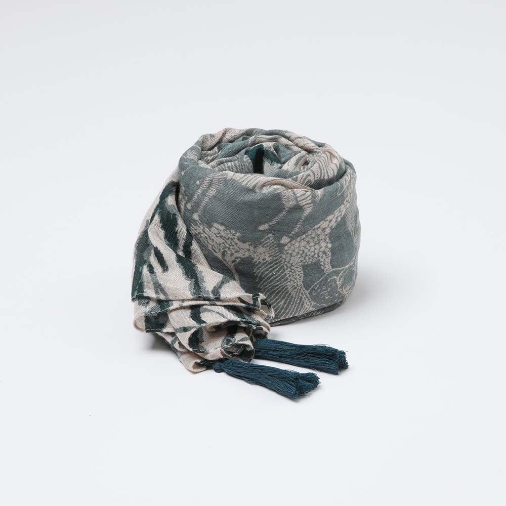 Pañuelo Estampado Urgell Verde Humana-0