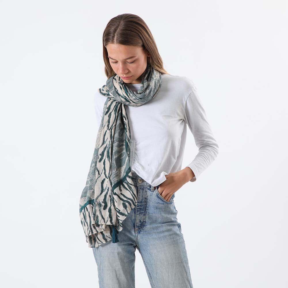 Pañuelo Estampado Urgell Verde Humana-2