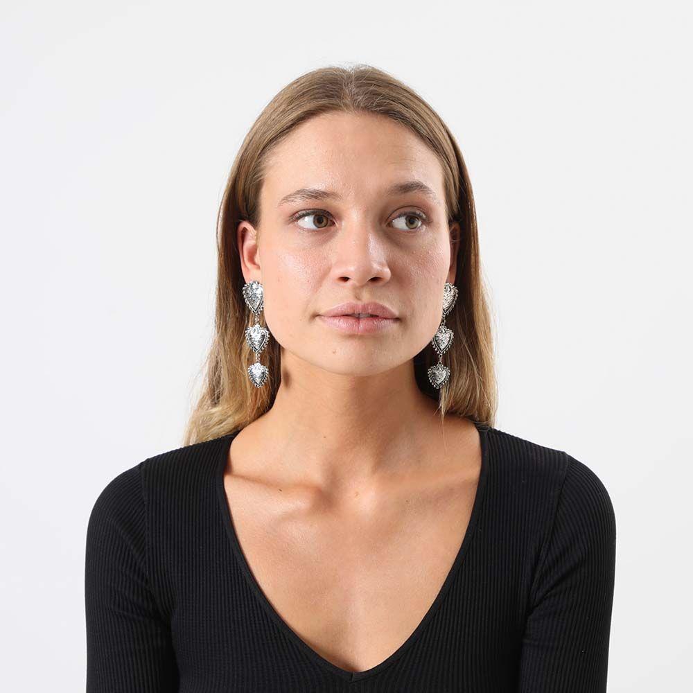 Aros Largo Mick Plateado Humana-1