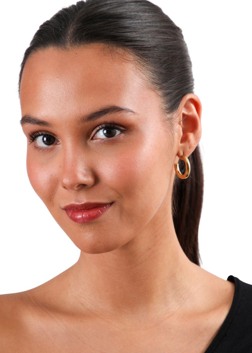 Aros Argolla Pen Dorado Acero Inoxidable Humana-2