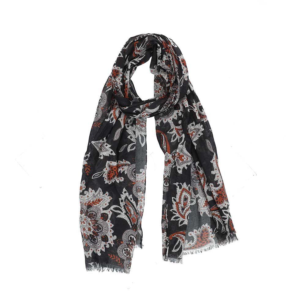 Pañuelo Estampado Paisleys Negro Humana-0