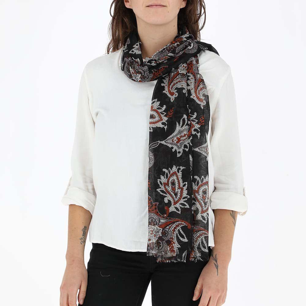 Pañuelo Estampado Paisleys Negro Humana-2