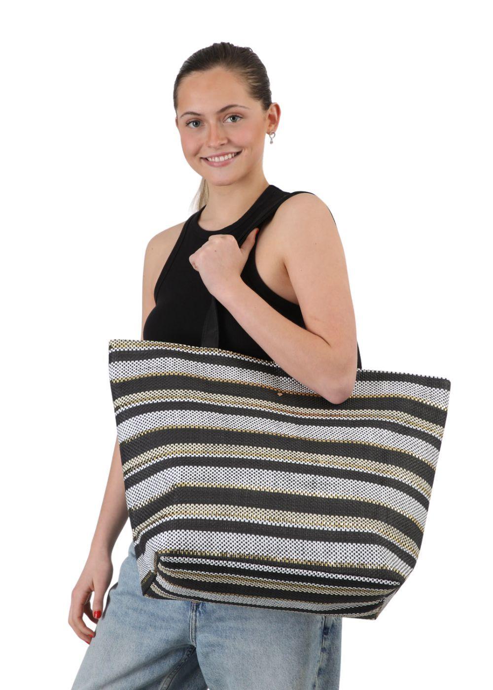 Cartera Tote Trento Negro Playa ID-3