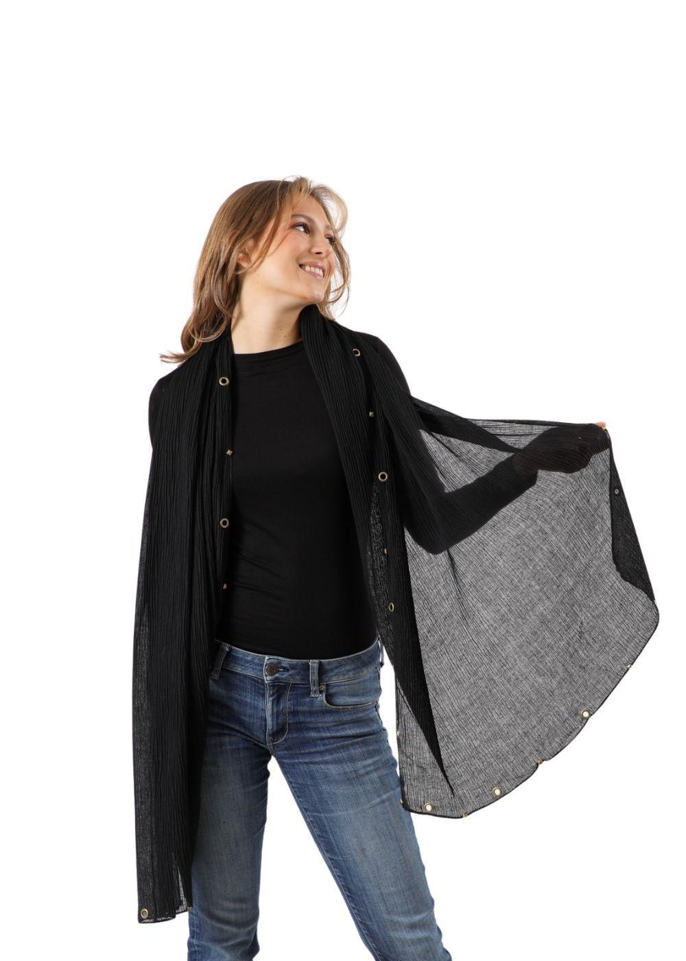 Pañuelo Liso Enrica Negro Humana-2